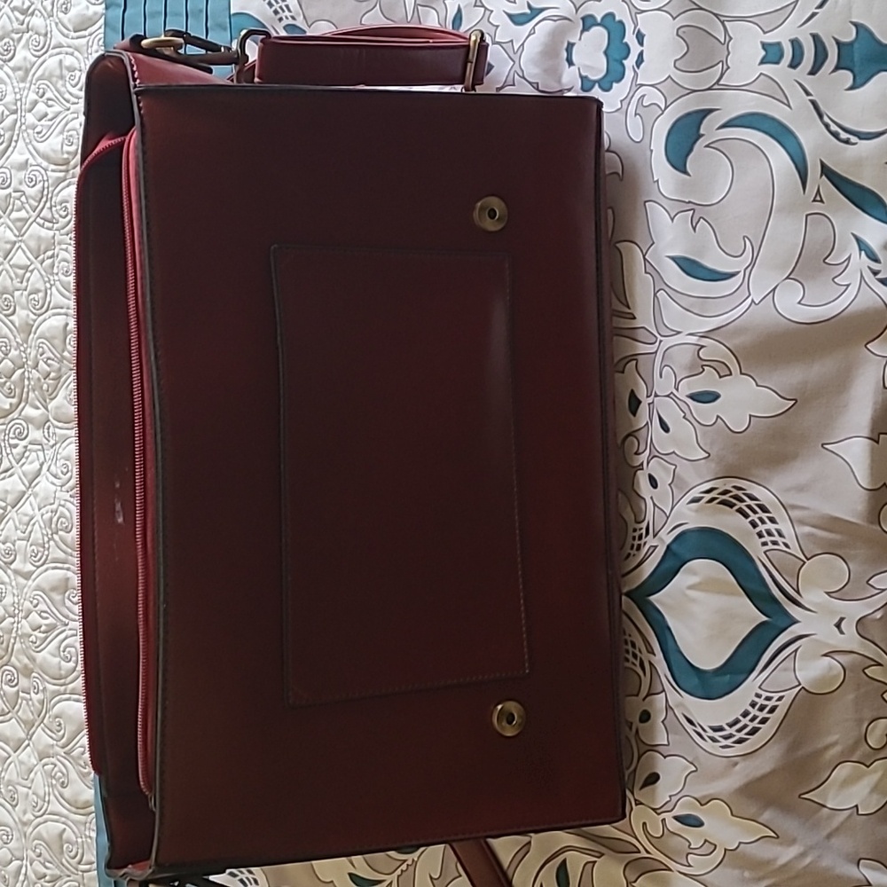 Walasa Messenger Computer Bag Red Split Leather - image 1